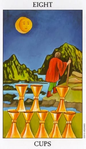 Eight of Cups as a Message Tarot Card Meaning Sibyl Tarot
