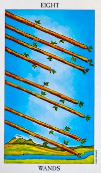 Eight of Wands Tarot Card Meaning Sibyl Tarot