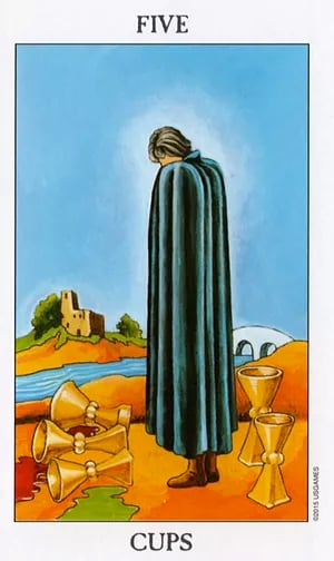 Five of Cups as Feelings Tarot Card Meaning Sibyl Tarot