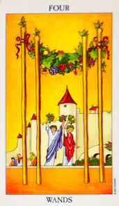 Four of Wands as Yes or No Tarot Card Meaning Sibyl Tarot