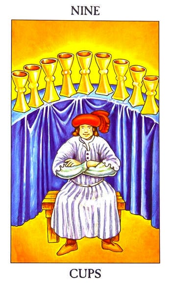 Nine of Cups as Love Outcome Tarot Card Meaning Sibyl Tarot