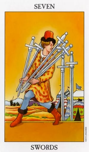 Seven of Swords as How Someone Sees You Tarot Card Meaning Sibyl Tarot