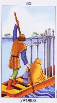 Six of Swords as Soulmate or Twin Flame Tarot Card Meaning Sibyl Tarot