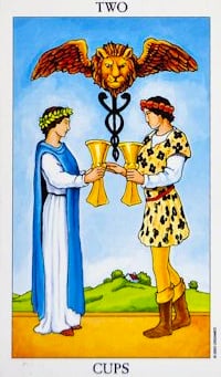 Two of Cups as Timing Tarot Card Meaning Sibyl Tarot