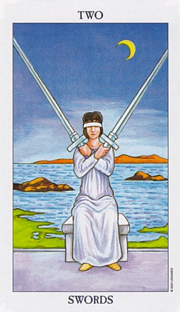 Two of Swords as Feelings Tarot Card Meaning Sibyl Tarot