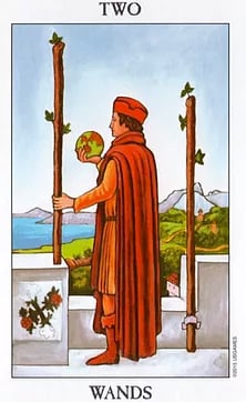 Two of Wands as Love Advice Tarot Card Meaning Sibyl Tarot