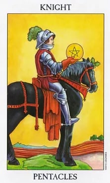 Knight of Pentacles as a Message Tarot Card Meaning Sibyl Tarot