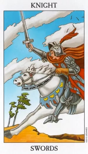 Knight of Swords as Yes or No Tarot Card Meaning Sibyl Tarot