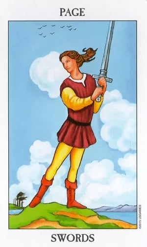 Page of Swords as Feelings Tarot Card Meaning Sibyl Tarot