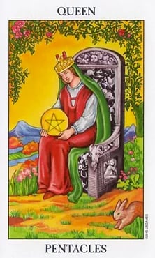 Queen of Pentacles as a Message Tarot Card Meaning Sibyl Tarot