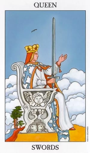 Queen of Swords as Feelings Tarot Card Meaning Sibyl Tarot