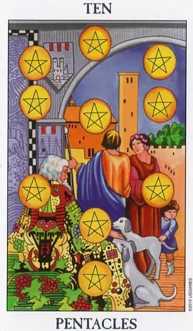 Ten of Pentacles as Love Advice Tarot Card Meaning Sibyl Tarot