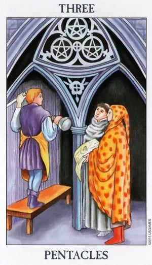 Three of Pentacles as Past Tarot Card Meaning Sibyl Tarot