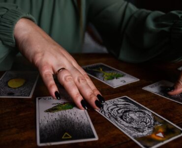 woman looking at photos