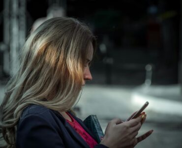 woman using her smartphone